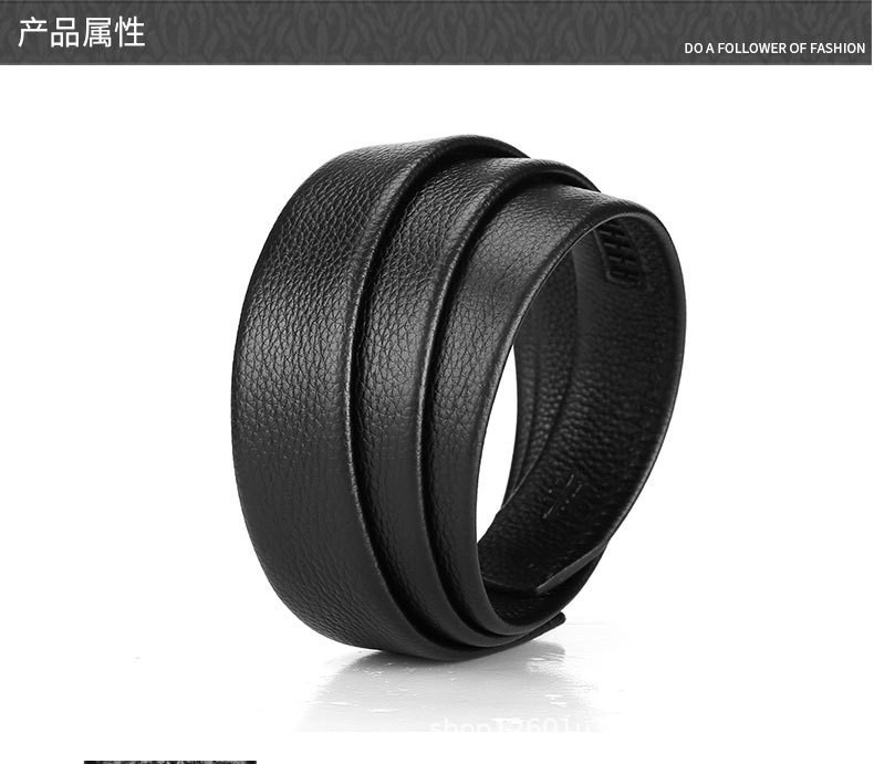 Top-grain Leather Men's Belt with H Buckle Genuine Cowhide Automatic Buckle Youth Simple Fashion Waistband