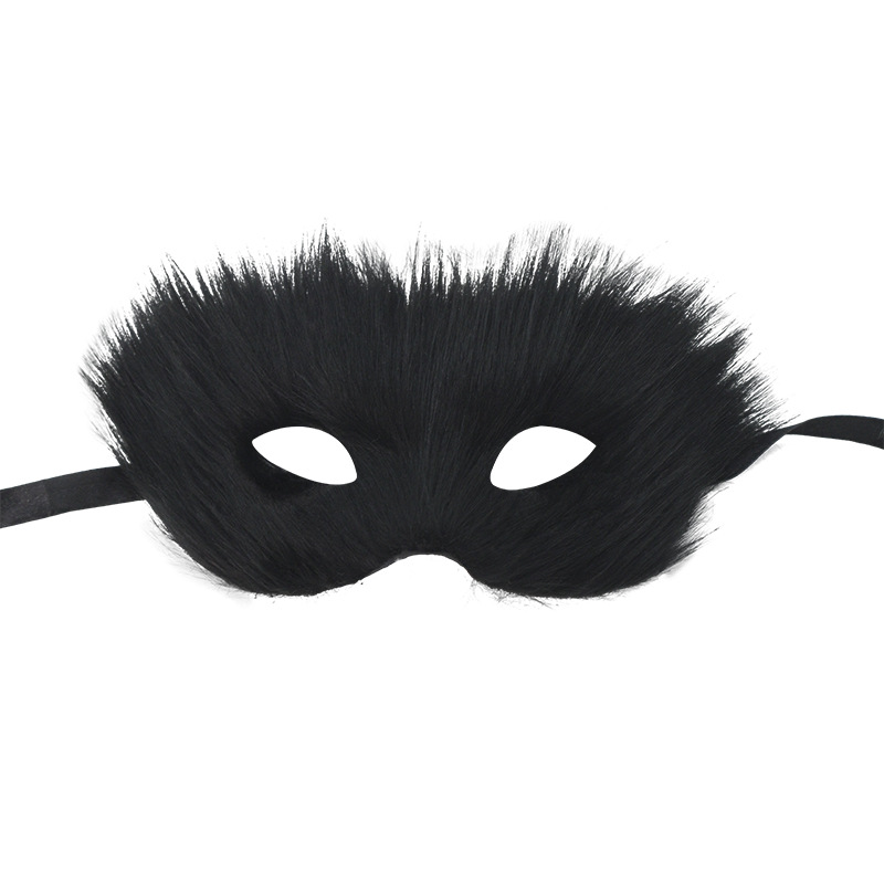 Oferta exclusiva de Amazon Venta caliente máscara de media cara de zorro de pelo largo fiesta de baile máscara de zorro de peluche sexy
