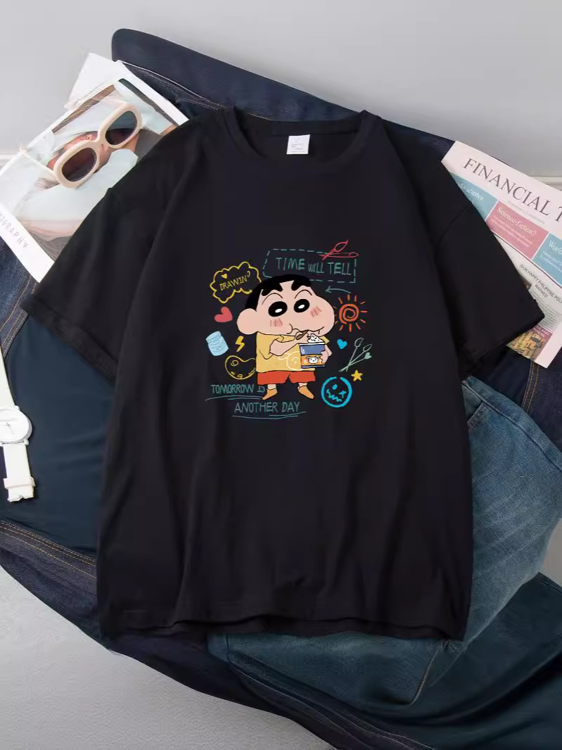 Camiseta de manga corta estilo Hong Kong para mujer, camiseta de manga corta estilo japonés 2026 para hombre y mujer, camiseta blanca versátil y moderna.