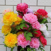 仿真花5头富贵大牡丹花家居客厅酒店装饰花落地套装假花婚礼花艺