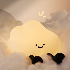 クラウドシリコーンナイトライト寝室睡眠ベッドサイドランプ子供部屋赤ちゃん授乳目の保護パット子供部屋テーブルランプ