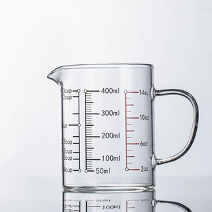 ⌘ Mrwater Heat-Resistant Glass Measuring Cup Scale Cup Thickeneded Milk Cup Kitchen Baking Microwave Heating Glass