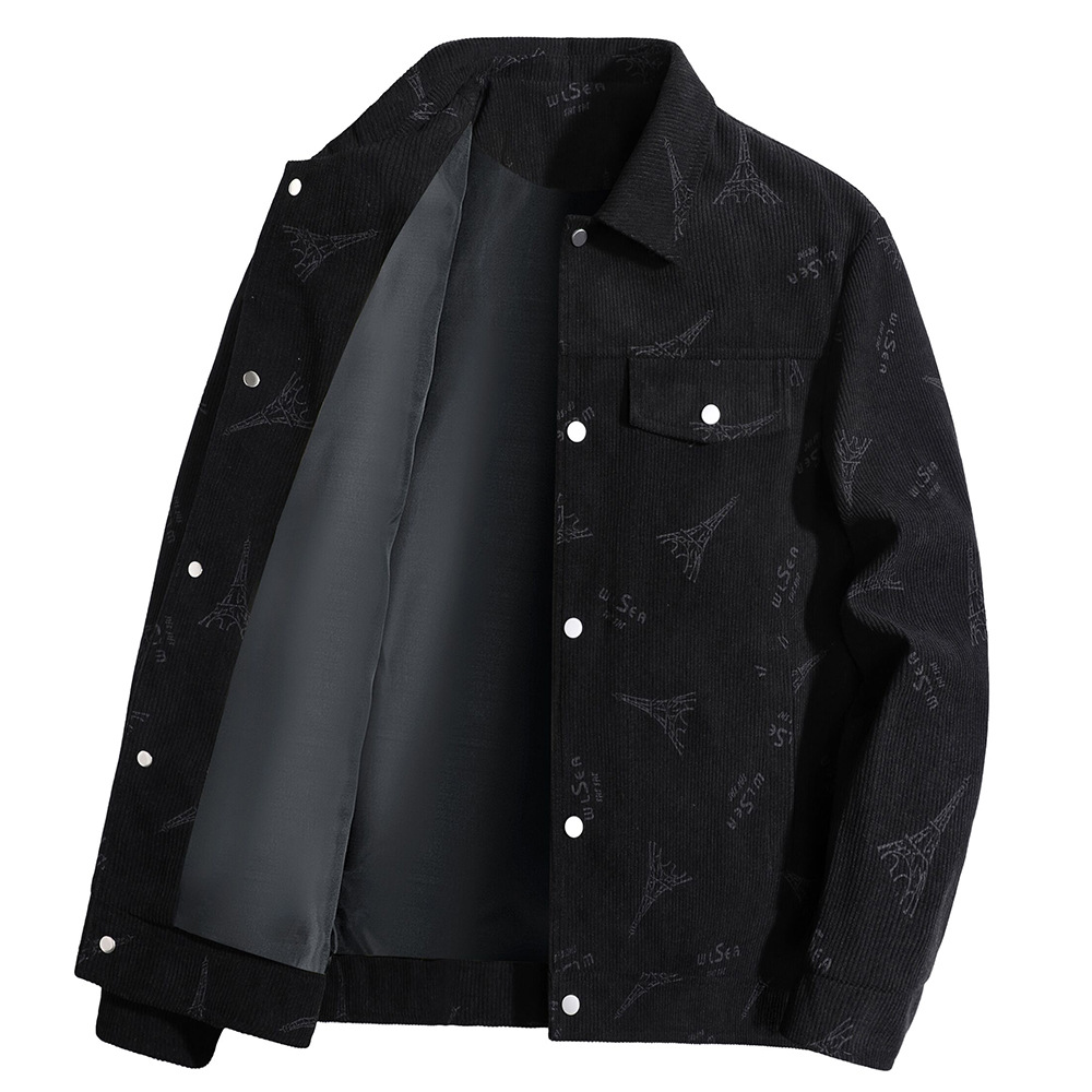 Cord herren frühling herbst, lose kragen, große größe, casual workwear jacke für mittleren alters und junge menschen_voghion.com