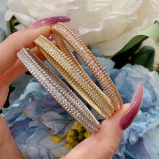 925 silver moissanite bracelet full diamond kaleidoscope round bead edge fashion bracelet women cross-border supply factory wholesale