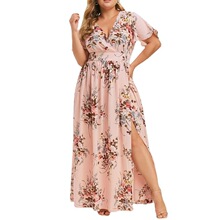 R 77114 Summer Print Slit Dress ӡ����������ȹ �羳ŷ��