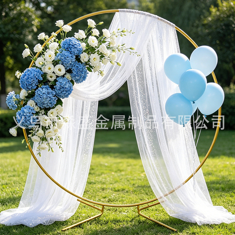 Cross-Border Hot-Selling Wedding Arch Stand with Balloons and Artificial Flowers for Wedding Decoration Background Arch Frame