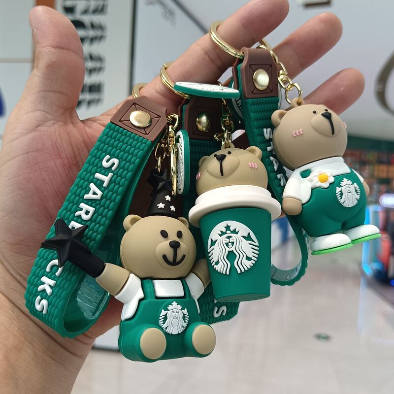 Cross-border Starbucks Bear Keychain Cartoon Exquisite Car Key Chain Doll Milk Tea Cup Bag Pendant Wholesale Cross-border Starbucks Bear Keychain Cartoon Exquisite Car Key Chain Doll Milk Tea Cup Bag Pendant Wholesale