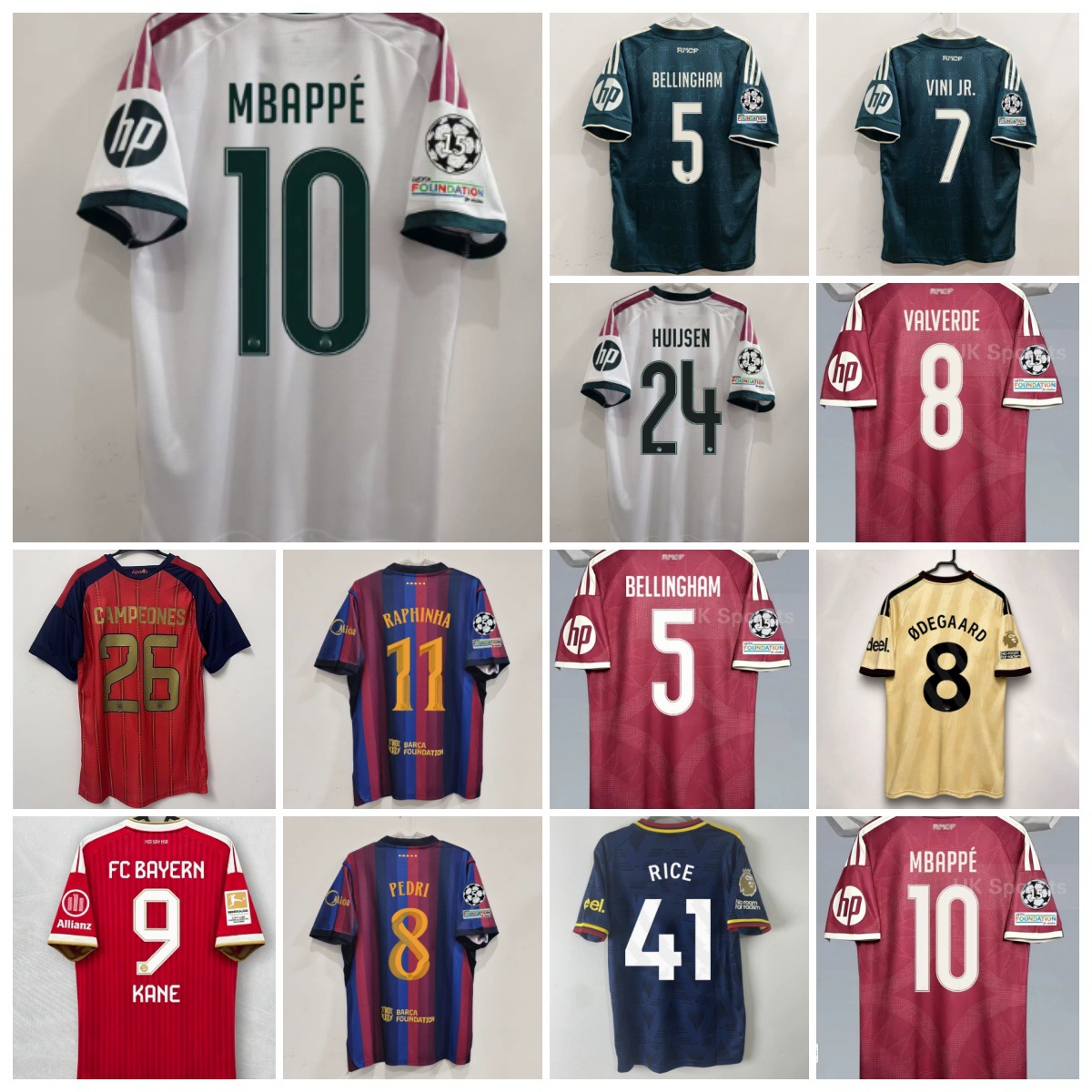 2627 football jerseys Real Madrid Mbappé Barcelona Yamal Bayern Kane Spain No. 26 Champion cross-border shipping
