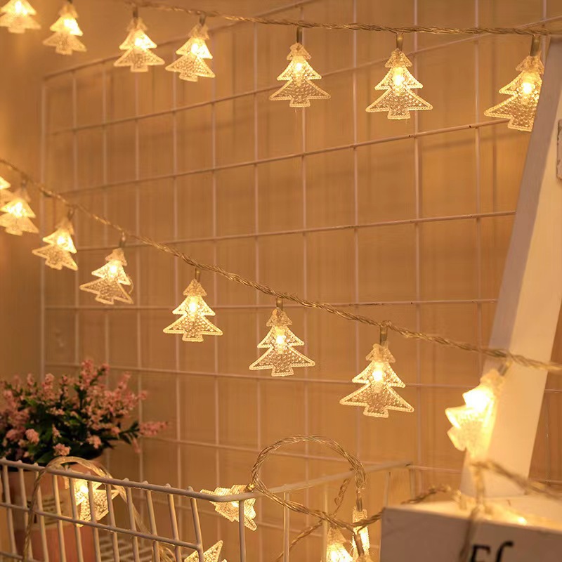 LED太阳能圣诞树灯串 圣诞节室内室外装饰氛围灯串|ru