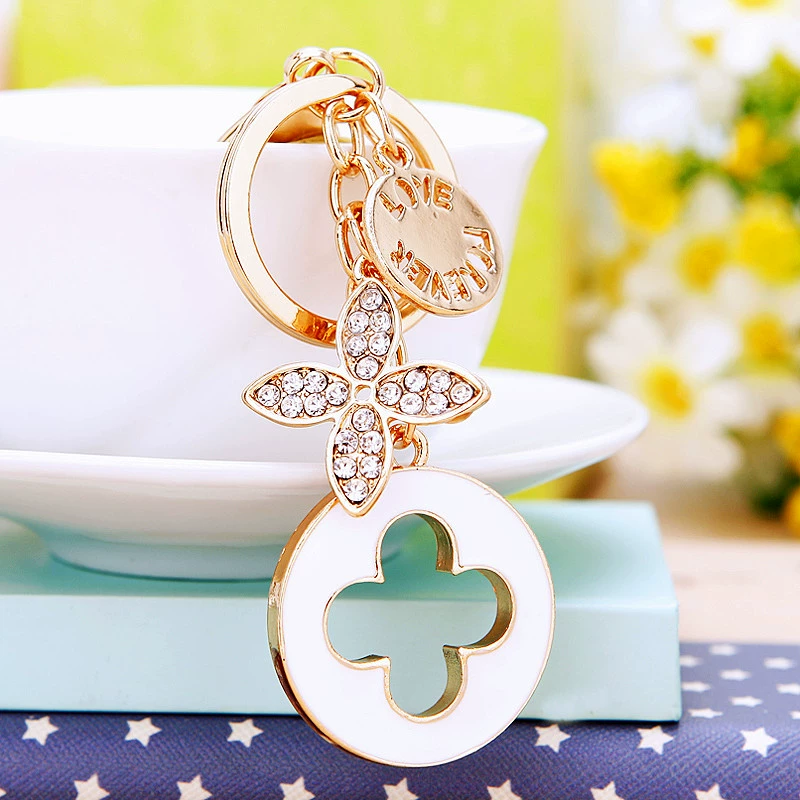 Креативная металлическая брелок, подвеска, четырехлистный клевер, Aliexpress, подарок на день рождения, оптом