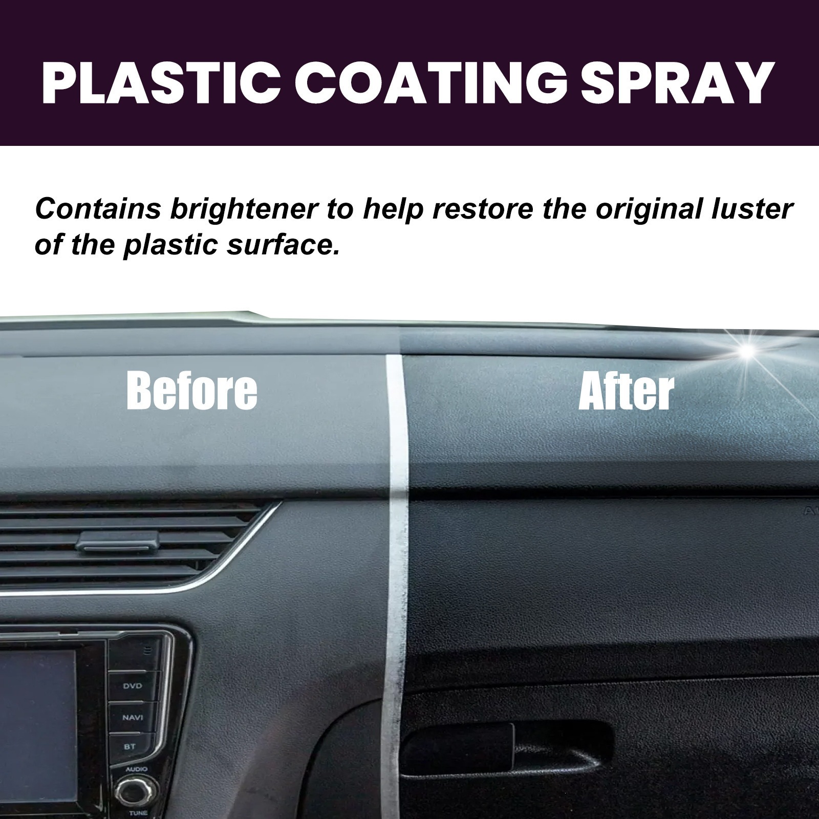 Rayhong Car Plastic Spray Car Interior Seat Dashboard Cleaning and Refurbishment Cleaner