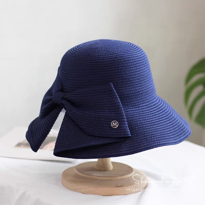 Sombrero de cuenca sombrero de Sol de viaje sombrero de pescador de ala ancha mujer verano arco elegante protección solar todo partido plegable sol sombrero