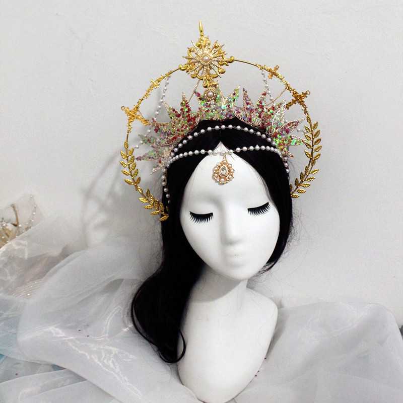 Lolita corona material paquete hecho a mano Lolita corona Navidad cumpleaños exagerado pasarela show tocado Accesorios