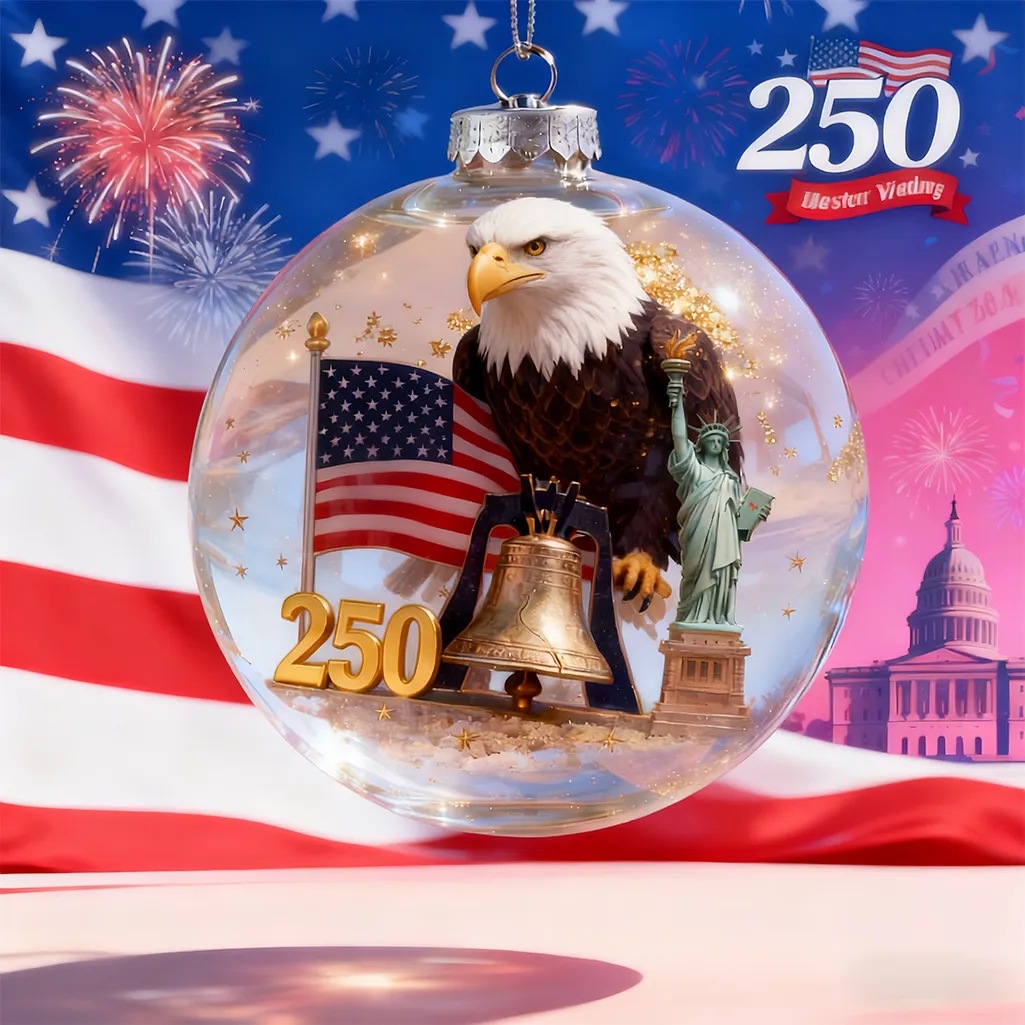 Nuevos productos transfronterizos 250 aniversario regalos de decoración acrílico 2D colgante conmemorativo colgante