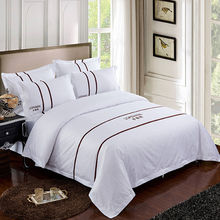 酒店床品宾馆床上用品60支全棉纯白贡缎提花被套床单枕套三四件套