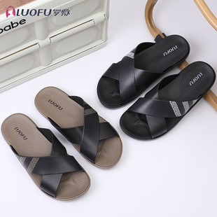 Luofu Official Volley Sports Slippers Men's Summer Outdoor Wear Pure Thick Bottom Non-slip Wear-resistant Home Beach Sandals