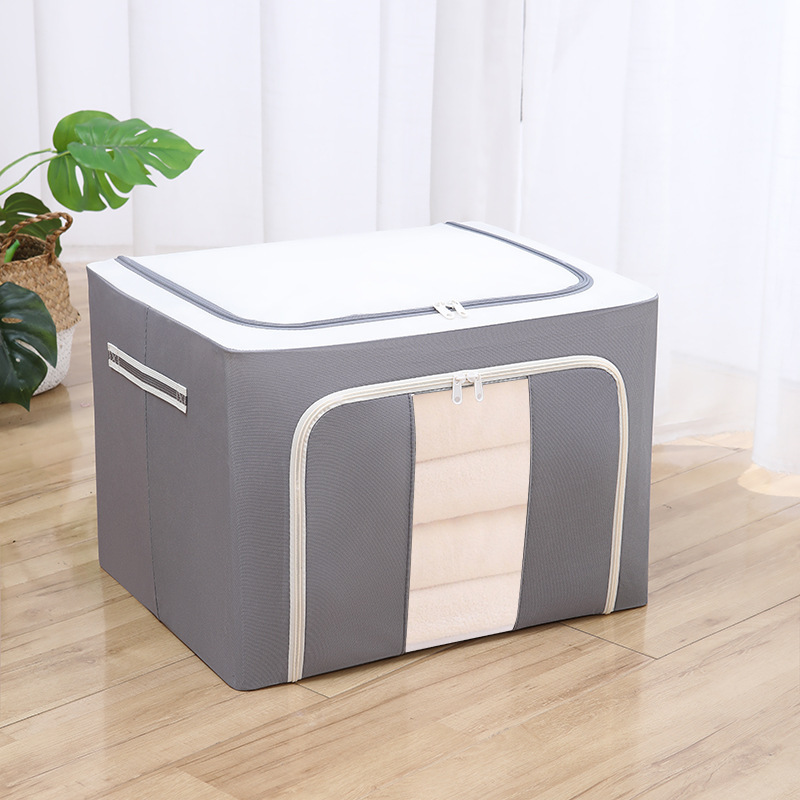Caja de almacenamiento de ropa, caja de almacenamiento de ropa extra grande, cama de tela de Oxford, dormitorio de tela plegable, caja de almacenamiento de marco de acero