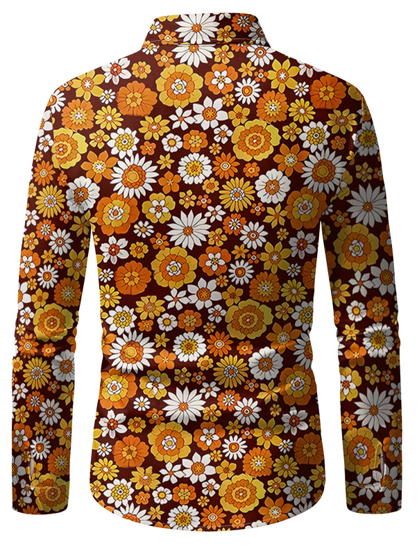 Shirt Men's Long-Sleeved Shirt Digital Printing Disco 70 Casual Fashion Era Spring & Fall Cross-Border Shirt Men's Long-Sleeved Shirt Digital Printing Disco 70 Casual Fashion Era Spring & Fall Cross-Border