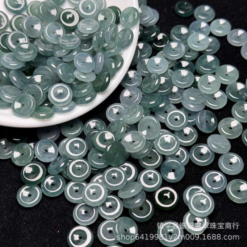 Natural Jade Blue Water 9mm Safety Buckle Loose Beads Wholesale DIY Jade Jewelry Small Pendant Bracelet Necklace Pendant
