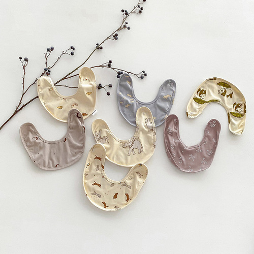 Baby bibs pure cotton bibs U-shaped baby bibs neck bibs children's cute bibs for all seasons