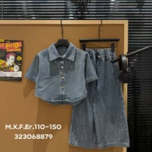 奶萌儿童套装110-150码2026夏女童韩版洋气牛仔两件套 名2306