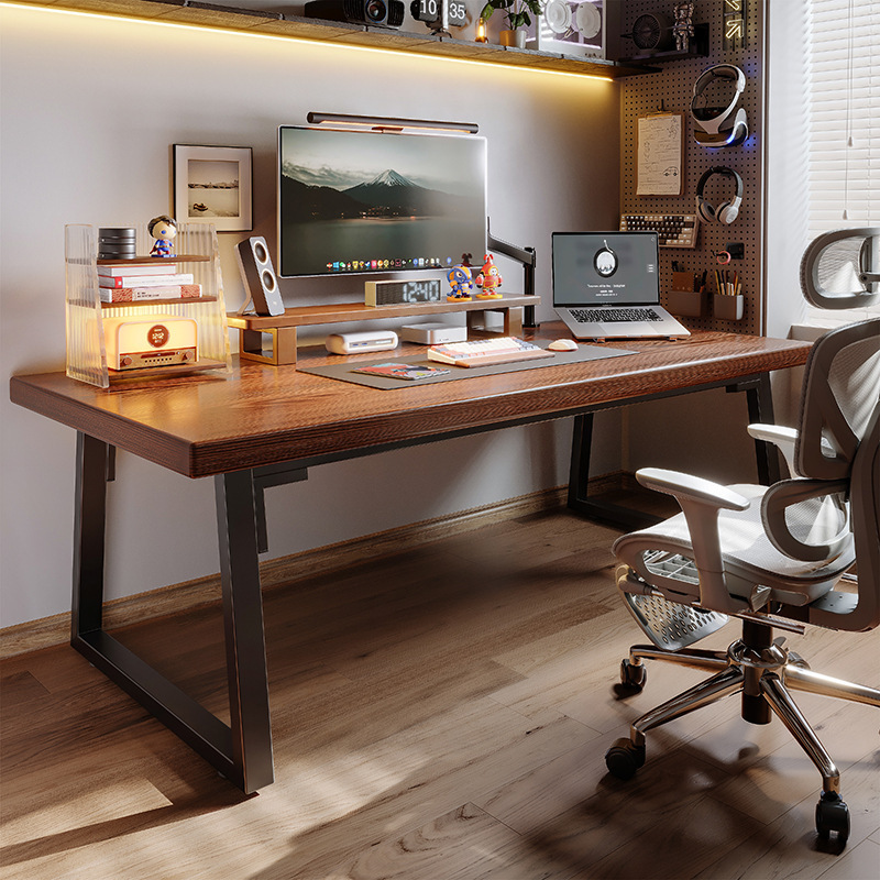 Escritorio de computadora de madera maciza, escritorio para deportes electrónicos, escritorio para el hogar, dormitorio, escritorio de estudio para estudiantes, mesa doble, banco de trabajo