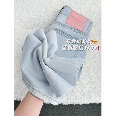 アイスシルクストレートジーンズレディース夏薄い大きいサイズファットmmハイウエストルーズドレープスリムナローバージョンテンセルワイドレッグパンツ