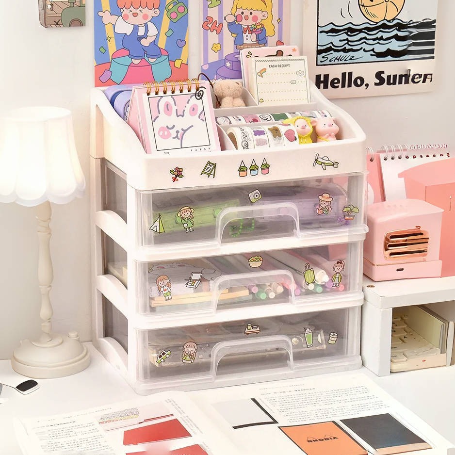 Ins heart desktop storage box drawer -style makeup box Student…