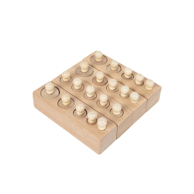 Montessori Montessori enchufe de enseñanza primaria cilíndrico 3 - 5 años de edad para niños pequeños bloque de construcción cognitivo sensorial
