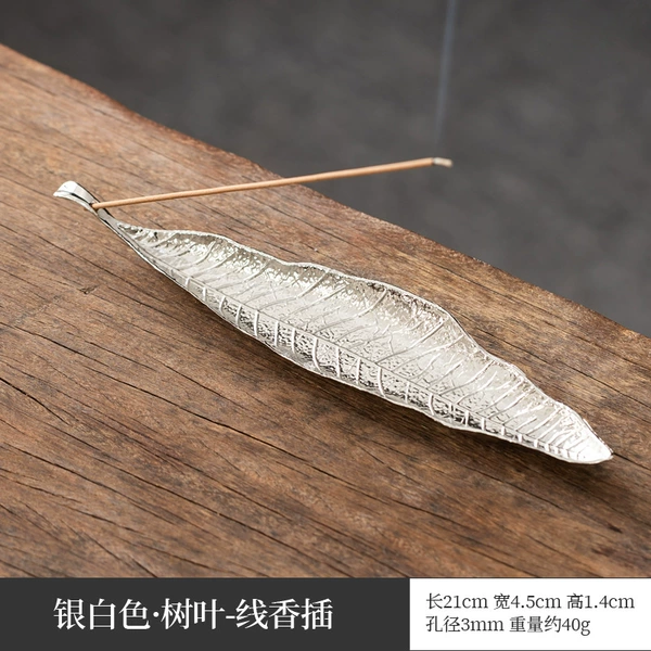 Leaves-line incense insert [Long style-Silver]
