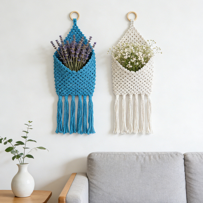 Cross-Border Supply of Bohemian Style Hand-Woven Tassel Storage Net Bags for Room and Homestay Wall Decoration Wall Hangings Cross-Border Supply of Bohemian Style Hand-Woven Tassel Storage Net Bags for Room and Homestay Wall Decoration Wall Hangings