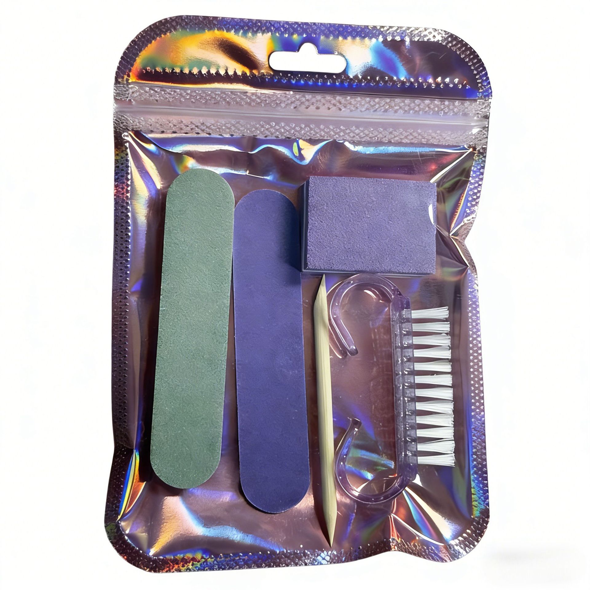 Manicure tool set-purple transparent brush short wooden stick-1pc