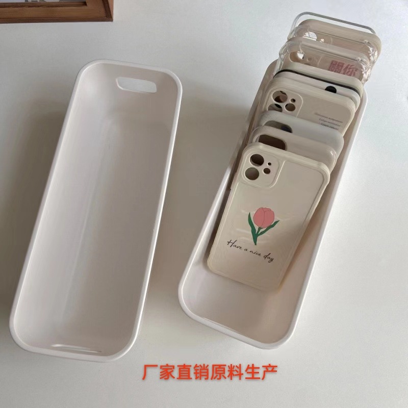 Caja de almacenamiento de caja de teléfono móvil Venta caliente gran capacidad portátil estudiante escritorio snack cosméticos almacenamiento cesta sundries organización caja