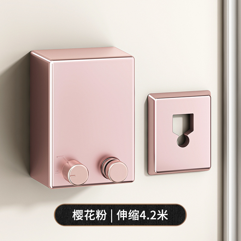隐形晾衣绳收缩晾晒衣服神器室内免打孔卫生间伸缩阳台钢丝绳子架|undefined