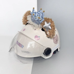 Motorcycle Helmet Decoration Cat Ear Crown Lolita Quick Release Sticker