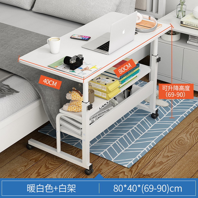 Escritorio de altura ajustable, mesa pequeña portátil y sencilla para dormitorio, uso doméstico, escritorio de estudio para estudiantes, escritorio de computadora sencillo para dormitorio o mesita de noche.