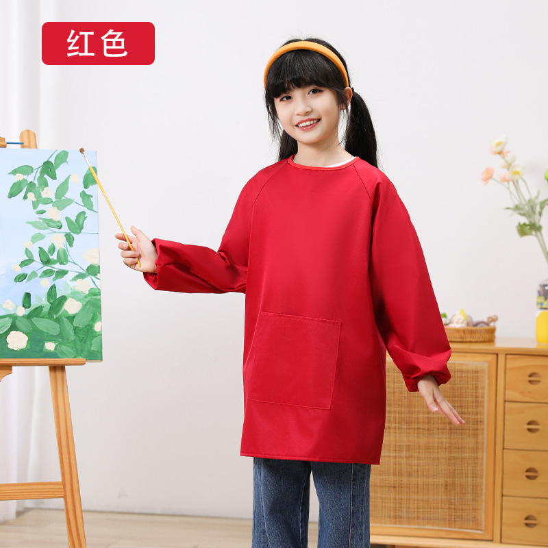 Ropa de dibujo para niños, transpirable e impermeable, de manga larga, niños de mediana edad, anti-vestir, delantal de pintura de jardín de infantes, logotipo personalizado