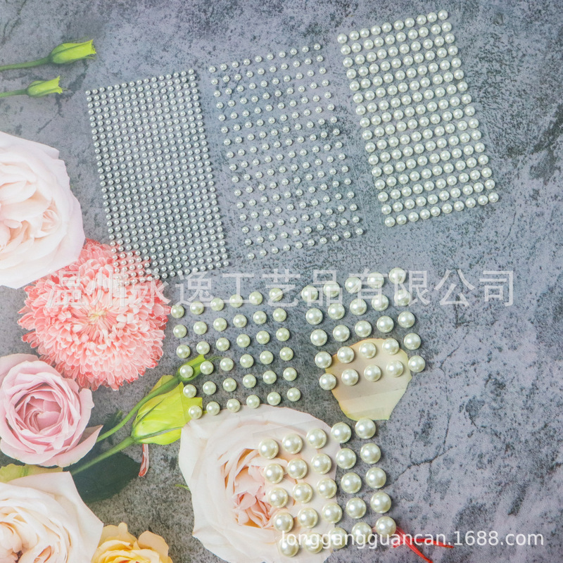 Fashionable Cross-Border Pearl Series Creative Children's DIY Decorative Acrylic Shiny Crystal Rhinestone Stickers