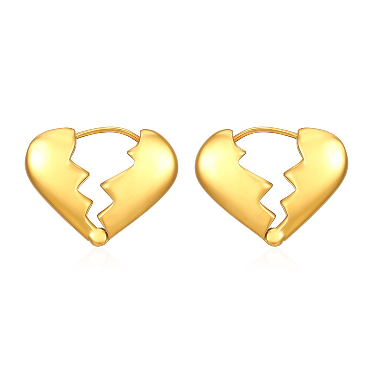 Nicho de diseño de la personalidad europea y americana, corazón roto, amor, pendientes brillantes, temperamento, nuevos joyeros, pendientes de viento frío
