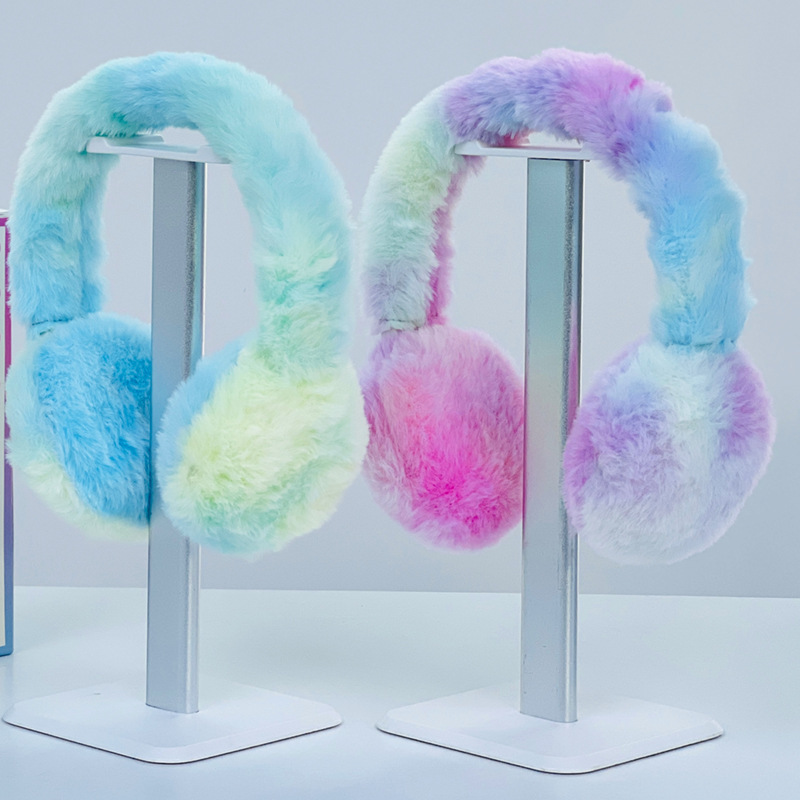 Cross-border hot winter warm cold-proof wireless fashion headset Bluetooth cute furry super long battery life