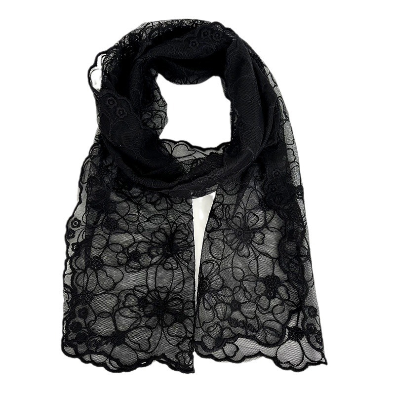 Bufandas coreanas delgadas frescas y elegantes color retro bordado bufandas cuadradas bufandas de seda de color sólido bufandas de seda al por mayor