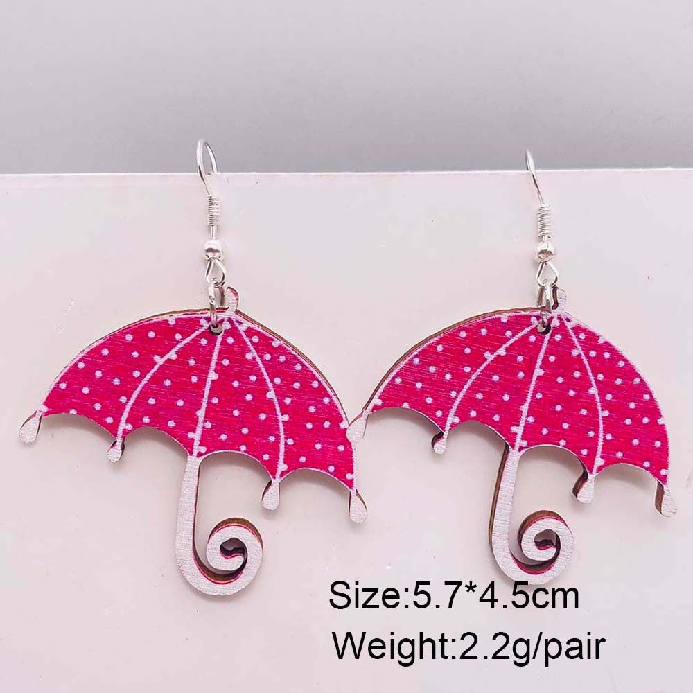 1 Pair Lady Streetwear Geometric Heart Shape Wood Earrings display picture 4