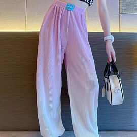 女童裤子夏季儿童薄款洋气束脚裤女孩渐变冰丝防蚊裤女大童休闲裤