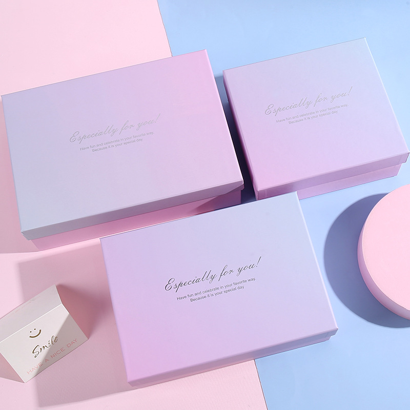 现货高档礼品盒ins风伴手礼天地盖纸盒创意礼盒口红化妆品包装盒|ms