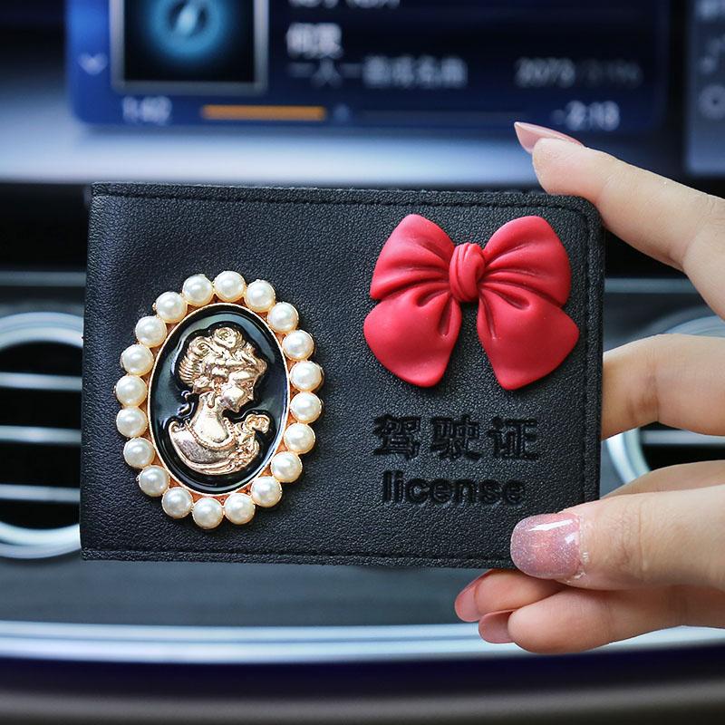 Licencia de conducir de automóvil de alta calidad, funda para tarjeta, funda de cuero, licencia de conducir femenina, personalidad creativa, funda protectora para licencia de conducir, bolsa de seis posiciones para tarjetas