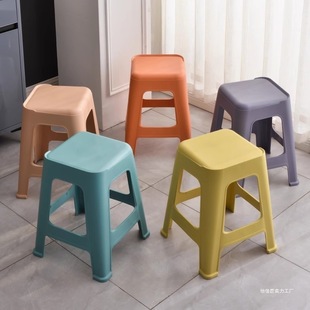 Wholesale Household Trendy Plastic Stools for Living Room, Thickened Nordic Dining Chairs, High Stools, Plastic Benches, Chairs