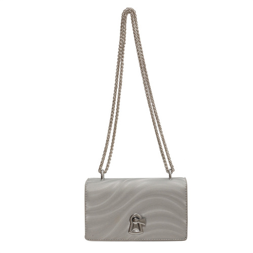 Niche design chain small square bag women's bag  new texture shoulder bag fashionable turn lock crossbody bag