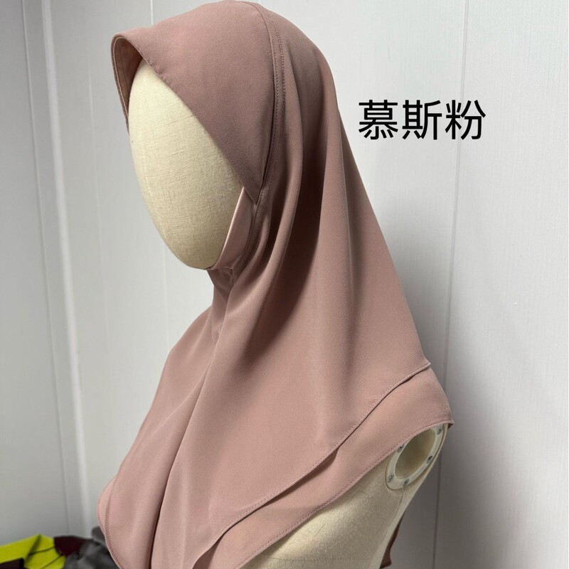 新款双层雪纺头巾燕尾款女士纱巾单色民族盖头百搭绕巾长巾W009|undefined