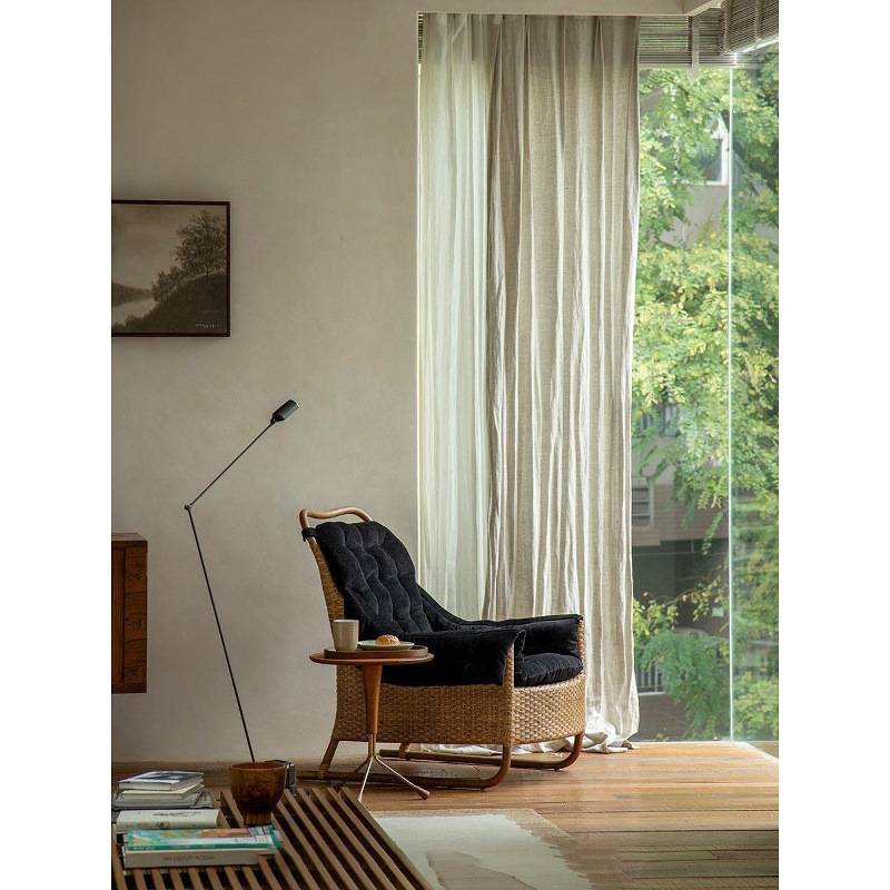 Southeast Asian vintage-style Indonesian real rattan designer leisure rattan chair for homestay balconies, single lazy sofa