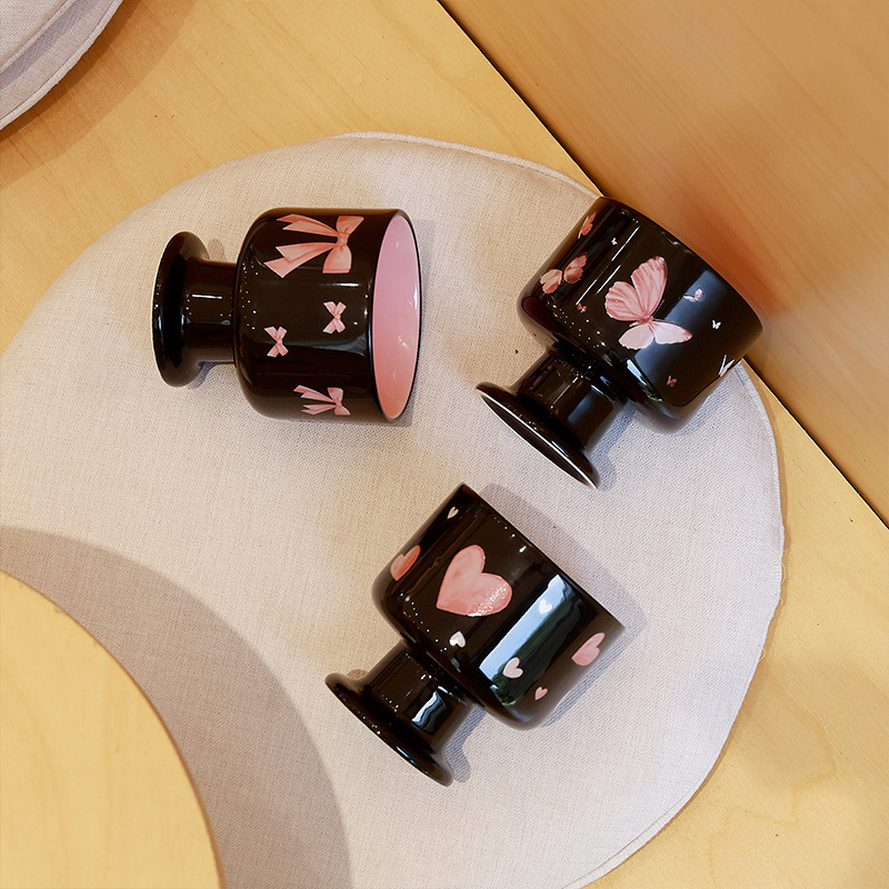 Nicho Zhongins personalidad creativa taza de aroma de cerámica retro taza de café de oficina de alto valor de té de la tarde taza de pies altos